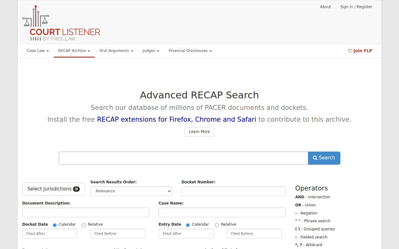 Calico Rock court records federal RECAP search