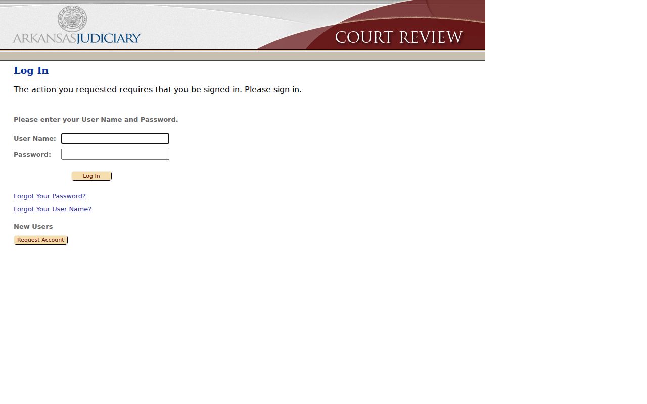 Arkansas eFlex login separate from Izard County civil court dockets