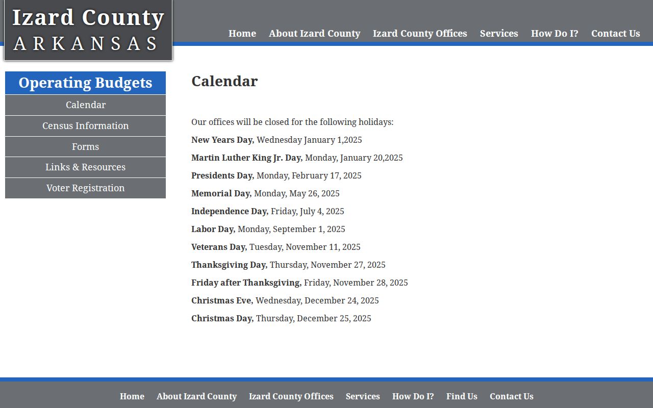 Izard County court schedule compared with county event calendar