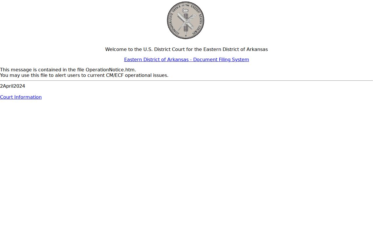 Federal access separate from an Izard County criminal court docket